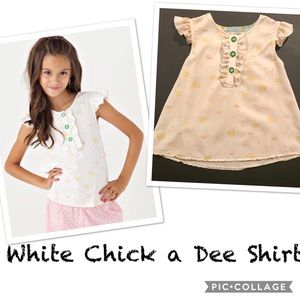 EUC White Chick a Dee summer shirt